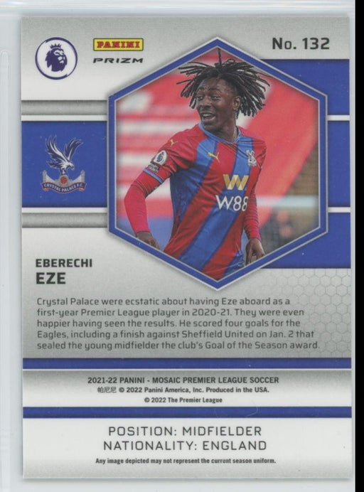 Eberechi Eze 2021 Panini Mosaic Premier League # 132 Mosaic Prizm Crystal Palace - Collectible Craze America