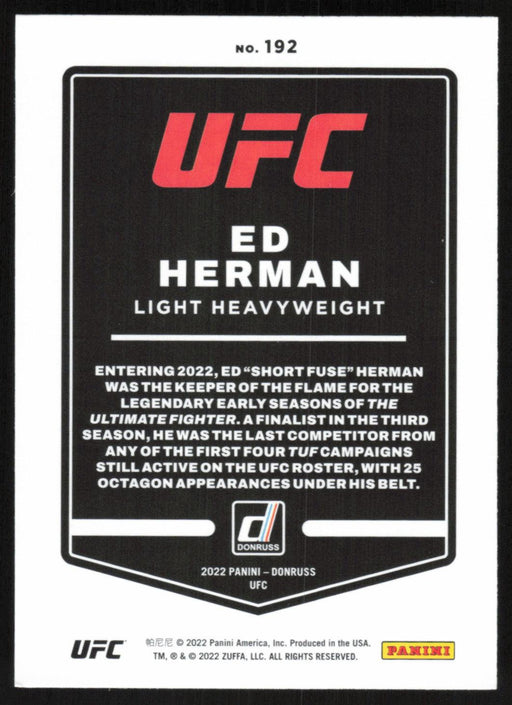 Ed Herman 2022 Panini Donruss UFC Base # 192 Light Heavyweight - Collectible Craze America