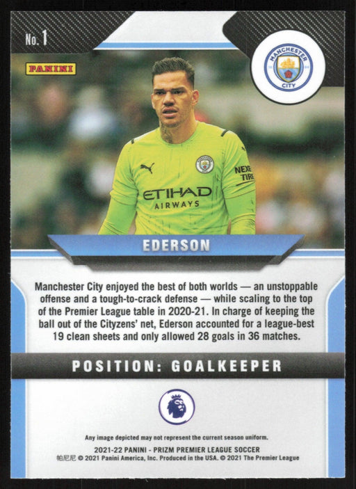 Ederson 2021 Panini Prizm Premier League # 1 Manchester City - Collectible Craze America