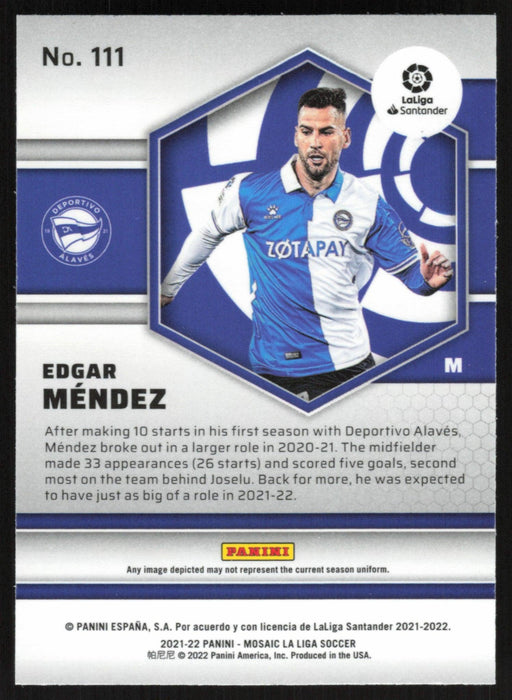 Edgar Mendez 2021 Panini Mosaic La Liga # 111 Deportivo Alaves Base - Collectible Craze America