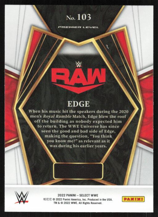 Edge 2022 Panini Select WWE # 103 Raw Premier Level Base - Collectible Craze America