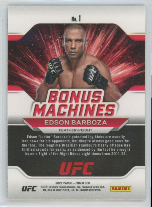 Edson Barboza 2022 Panini Prizm UFC Bonus Machines # 1 - Collectible Craze America