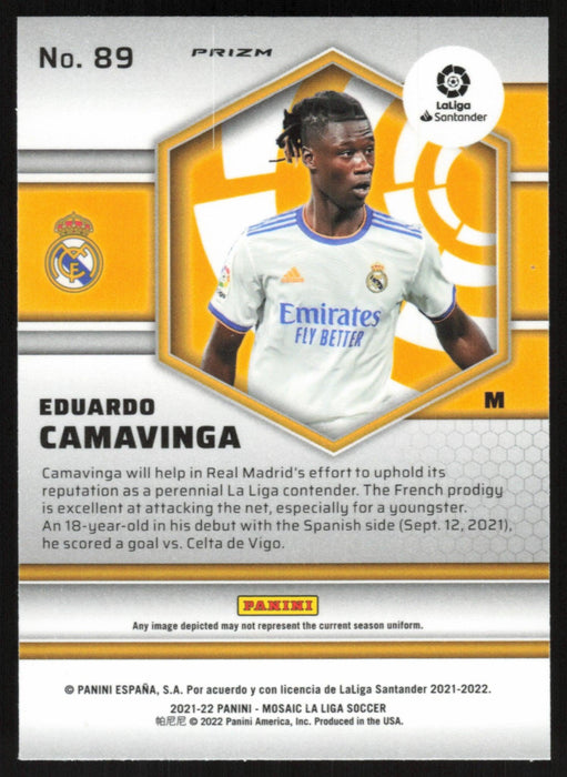 Eduardo Camavinga 2021 Panini Mosaic La Liga # 89 Mosaic Prizm Real Madrid - Collectible Craze America