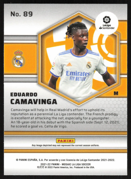 Eduardo Camavinga 2021 Panini Mosaic La Liga # 89 Real Madrid Base - Collectible Craze America