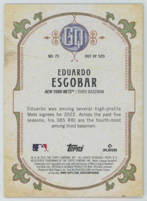 Eduardo Rodriguez 2022 Topps Gypsy Queen # 73 Green Border New York Mets - Collectible Craze America