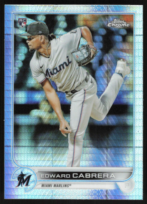 Edward Cabrera 2022 Topps Chrome Baseball # 64 RC Prism Refractor Miami Marlins - Collectible Craze America