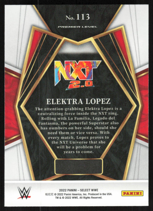 Elektra Lopez 2022 Panini Select WWE # 113 RC NXT 2.0 Premier Level Base - Collectible Craze America