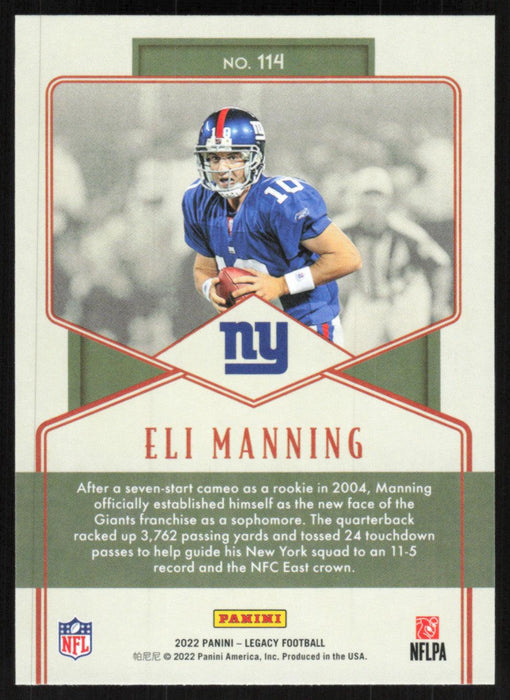 Eli Manning 2022 Panini Legacy Legends # 114 New York Giants Base - Collectible Craze America