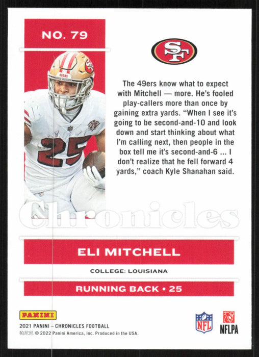 Eli Mitchell 2021 Panini Chronicles # 79 RC San Francisco 49ers Base - Collectible Craze America