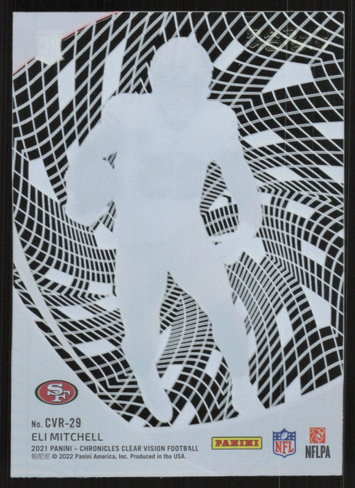 Eli Mitchell 2021 Panini Chronicles Clear Vision # CVR-29 RC San Francisco 49ers - Collectible Craze America