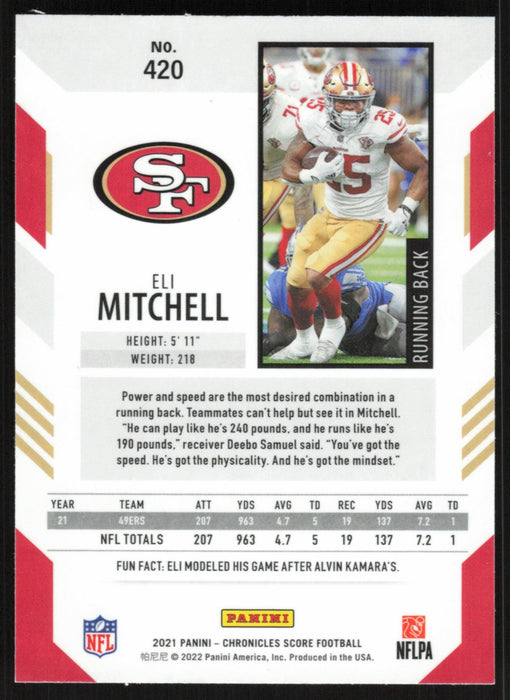 Eli Mitchell 2021 Panini Chronicles Score # 420 RC San Francisco 49ers - Collectible Craze America