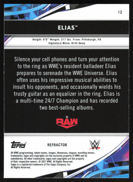 Elias 2021 Topps Finest WWE # 12 Refractor - Collectible Craze America