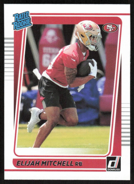 Elijah Mitchell 2021 Donruss Football # 312 RC San Francisco 49ers Rated Rookie Base - Collectible Craze America