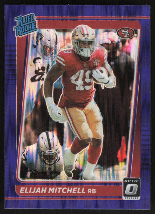 Elijah Mitchell 2021 Donruss Optic Rated Rookie # 291 RC Purple Shock San Francisco 49ers - Collectible Craze America