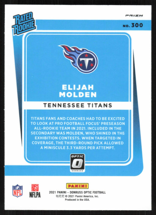 Elijah Molden 2021 Donruss Optic Rated Rookie # 300 RC Purple Shock Te —  Collectible Craze America