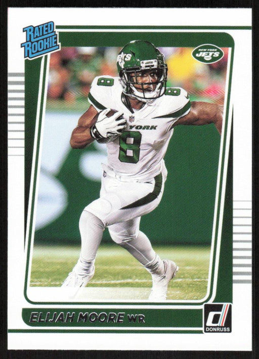 Elijah Moore 2021 Donruss Football # 271 RC New York Jets Rated Rookie Base - Collectible Craze America