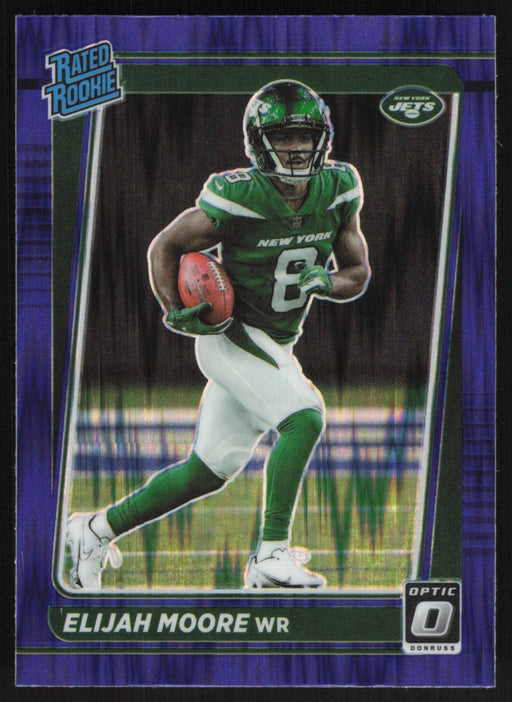 Elijah Moore 2021 Donruss Optic Rated Rookie # 216 RC Purple Shock New York Jets - Collectible Craze America