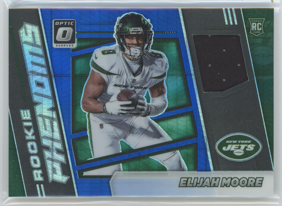 Elijah Moore 2021 Donruss Optic Rookie Phenoms # RPH-16 RC Hyper Prizm Patch New York Jets - Collectible Craze America