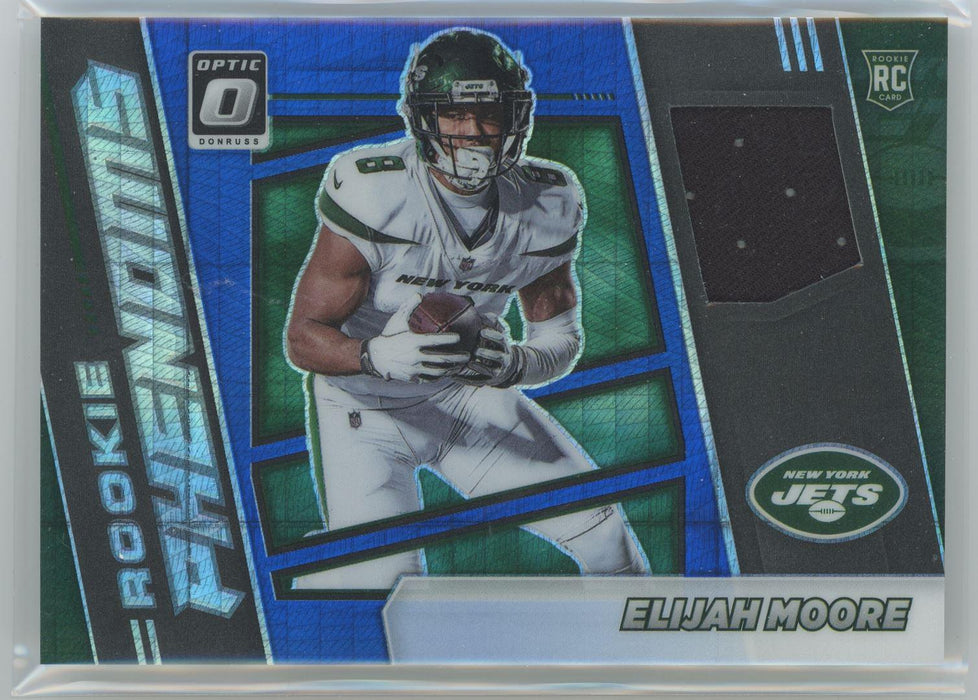 Elijah Moore 2021 Donruss Optic Rookie Phenoms # RPH-16 RC Hyper Prizm Patch New York Jetsa - Collectible Craze America