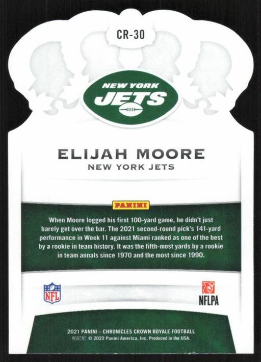 Elijah Moore 2021 Panini Chronicles Crown Royale Rookies # CR-30 RC Die-Cut New York Jets - Collectible Craze America