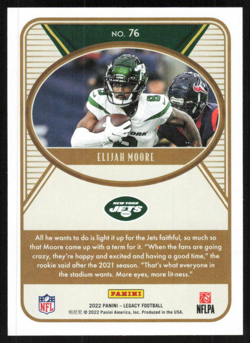 Elijah Moore 2022 Panini Legacy Football Base # 76 New York Jets - Collectible Craze America