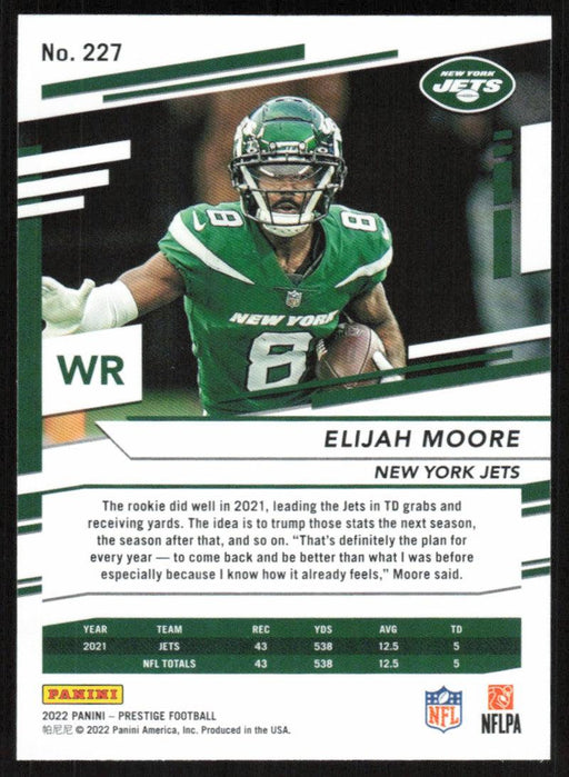 Elijah Moore 2022 Panini Prestige Xtra Points # 227 Diamond New York Jets - Collectible Craze America