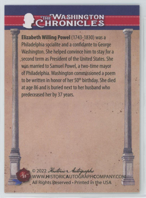 Elizabeth Willing Powel 2022 The Washington Chronicles # 61 - Collectible Craze America