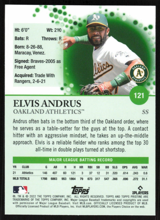 Elvis Andrus 2022 Topps Pristine Baseball # 121 Oakland Athletics - Collectible Craze America