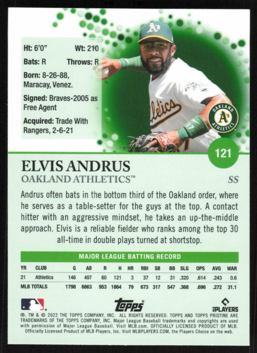 Elvis Andrus 2022 Topps Pristine Baseball # 121 Oakland Athletics - Collectible Craze America