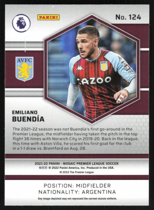 Emiliano Buendía 2021 Panini Mosaic Premier League # 124 Aston Villa Base - Collectible Craze America