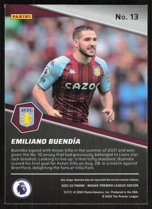 Emiliano Buendía 2021 Panini Mosaic Premier League # 13 Breakaway Aston Villa - Collectible Craze America