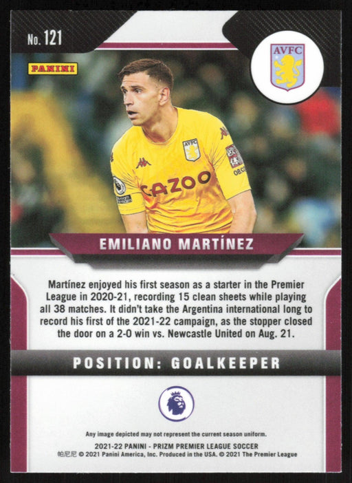 Emiliano Martínez 2021 Panini Prizm Premier League # 121 Aston Villa - Collectible Craze America