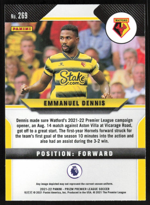 Emmanuel Dennis 2021 Panini Prizm Premier League # 269 RC Watford FC - Collectible Craze America