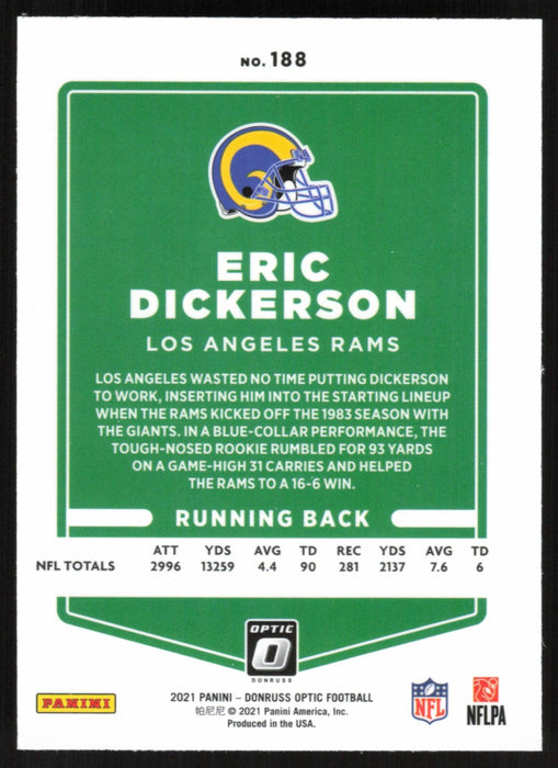 Eric Dickerson 2021 Donruss Optic # 188 Los Angeles Rams - Collectible Craze America