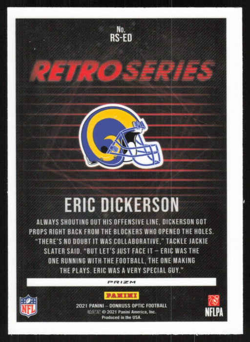 Eric Dickerson 2021 Donruss Optic Retro Series # RS-ED Silver Prizm Los Angeles Rams - Collectible Craze America