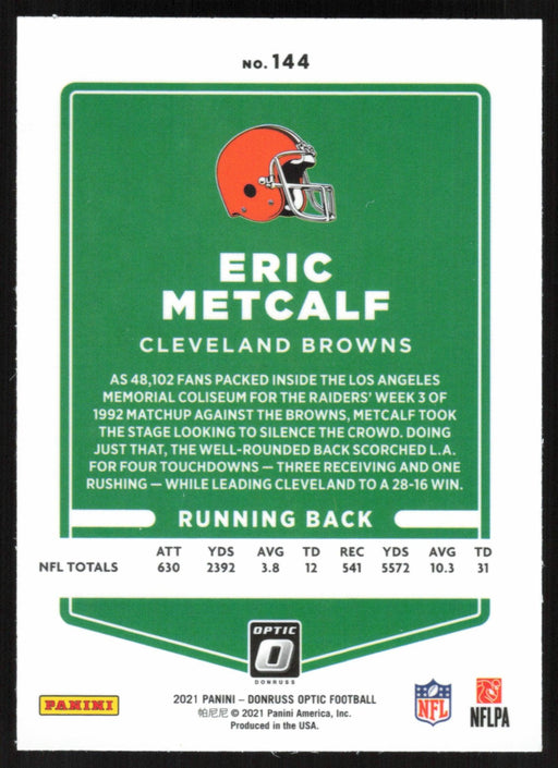 Eric Metcalf 2021 Donruss Optic # 144 Cleveland Browns - Collectible Craze America