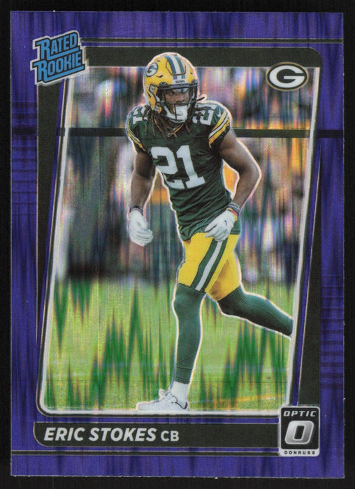 Eric Stokes 2021 Donruss Optic Rated Rookie # 251 RC Purple Shock Green Bay Packers - Collectible Craze America