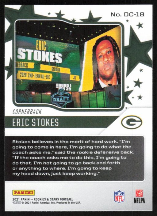 Eric Stokes 2021 Panini Rookie & Stars # DC-18 RC Draft Class Green Bay Packers - Collectible Craze America