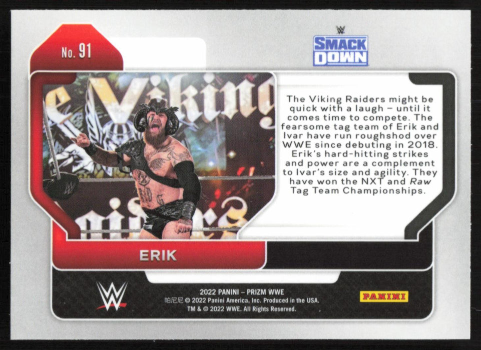 Erik 2022 Panini Prizm WWE # 91 Base SmackDown - Collectible Craze America