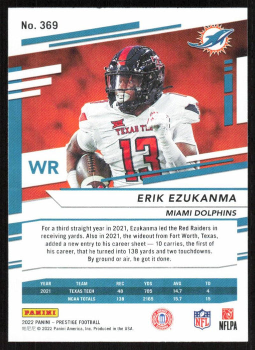 Erik Ezukanma 2022 Panini Prestige # 369 RC Miami Dolphins - Collectible Craze America