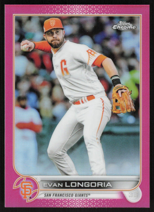 Evan Longoria 2022 Topps Chrome Baseball # 54 Pink Refractor 331/399 San Francisco Giants - Collectible Craze America