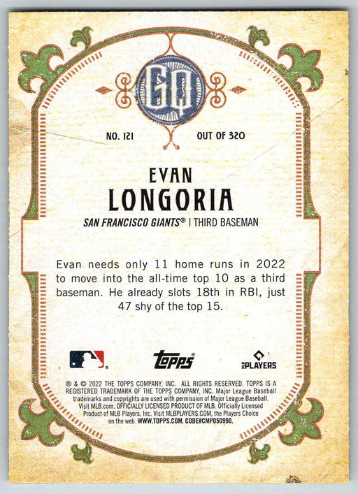 Evan Longoria 2022 Topps Gypsy Queen # 121 San Francisco Giants - Collectible Craze America