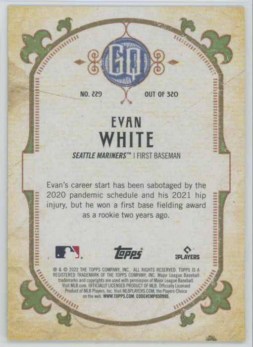 Evan White 2022 Topps Gypsy Queen # 229 Seattle Mariners - Collectible Craze America