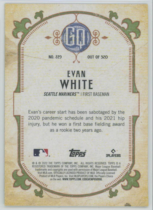 Evan White 2022 Topps Gypsy Queen # 229 Seattle Mariners - Collectible Craze America