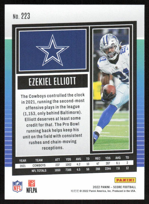 Ezekiel Elliott 2022 Panini Score Football # 223 Base Dallas Cowboys - Collectible Craze America