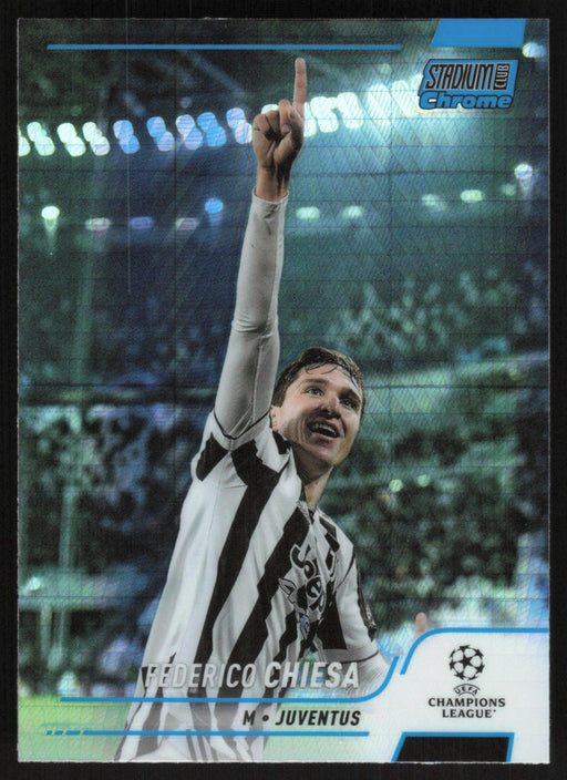 Federico Chiesa 2021 Topps Stadium Club Chrome UEFA # 74 Blue Prism Refractor Juventus - Collectible Craze America