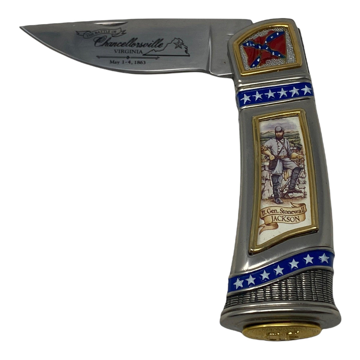 Franklin Mint Knife In Zipper Pouch Civil War Lt Gen Stonewall