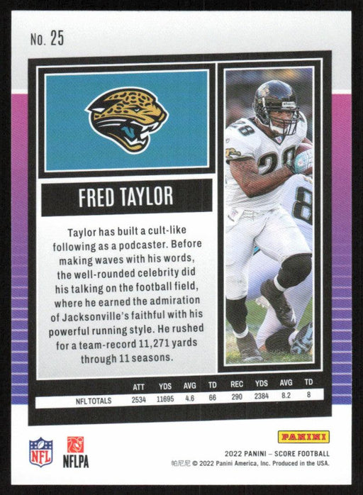 Fred Taylor 2022 Panini Score Football # 25 Base Jacksonville Jaguars - Collectible Craze America