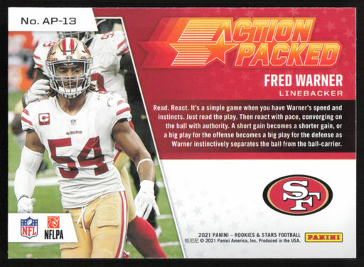 Fred Warner 2021 Panini Rookie & Stars # AP-13 Action Packed San Francisco 49ers - Collectible Craze America