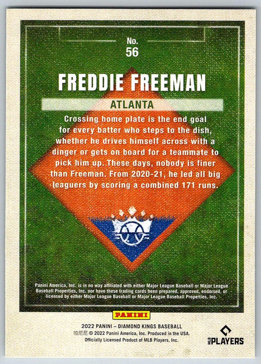 Freddie Freeman 2022 Panini Diamond Kings # 56 Atlanta Braves - Collectible Craze America